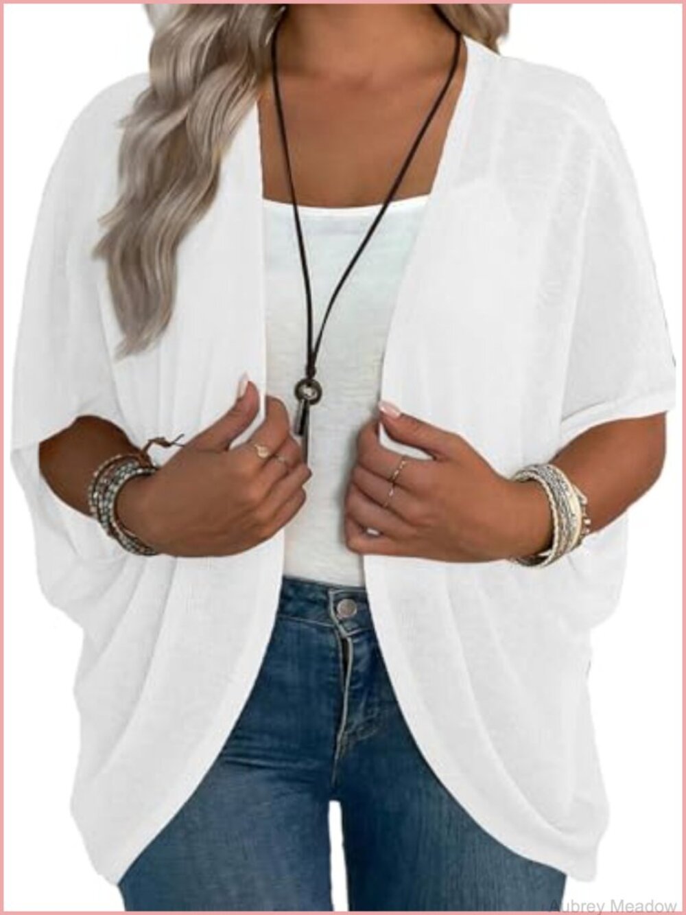 Plus Size Lightweight Kimono Cardigan Short Sleeve Cover Up for Women
